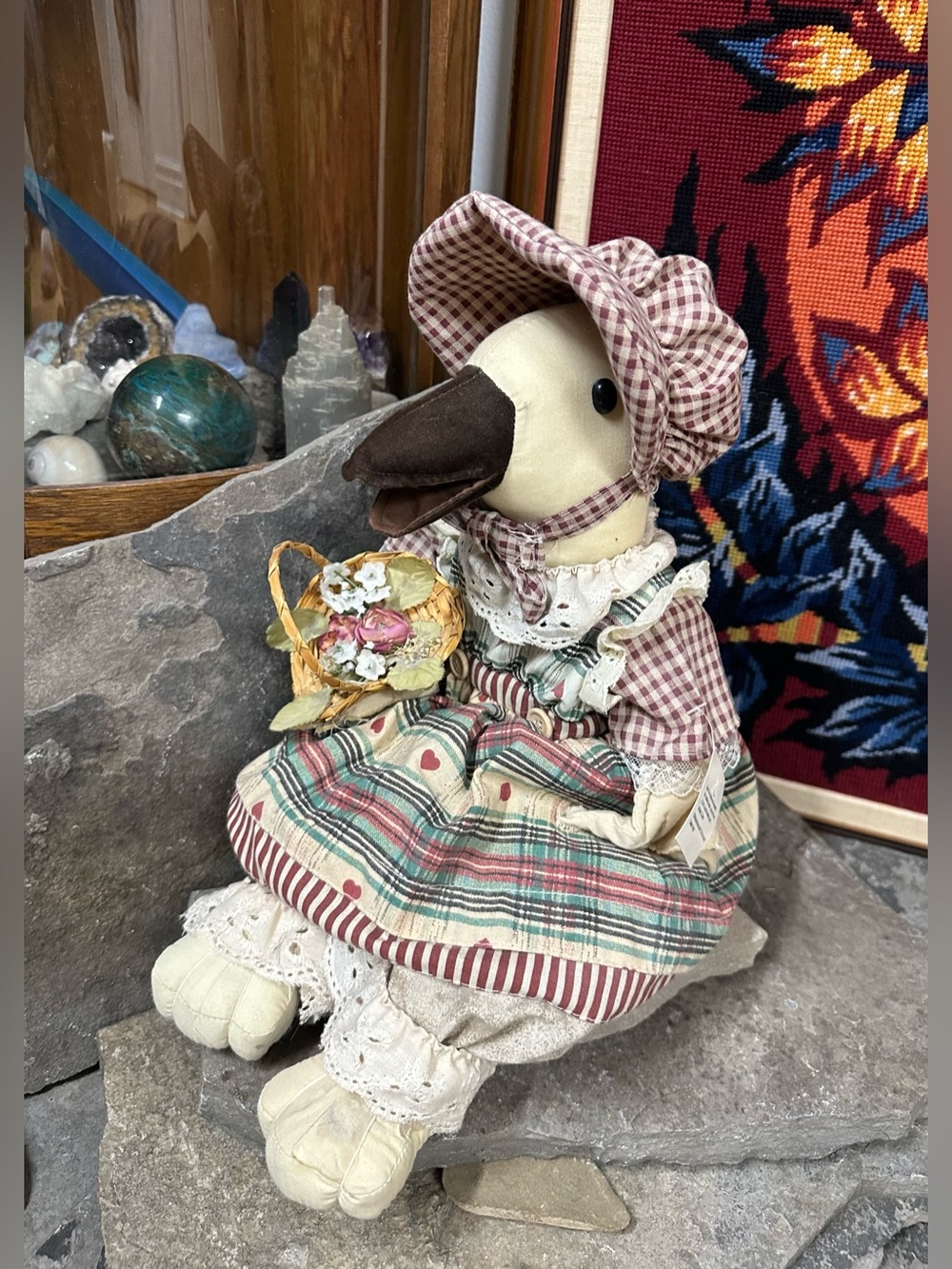 Goose 🪿Duck Doll with Bonet and Basket 🧺